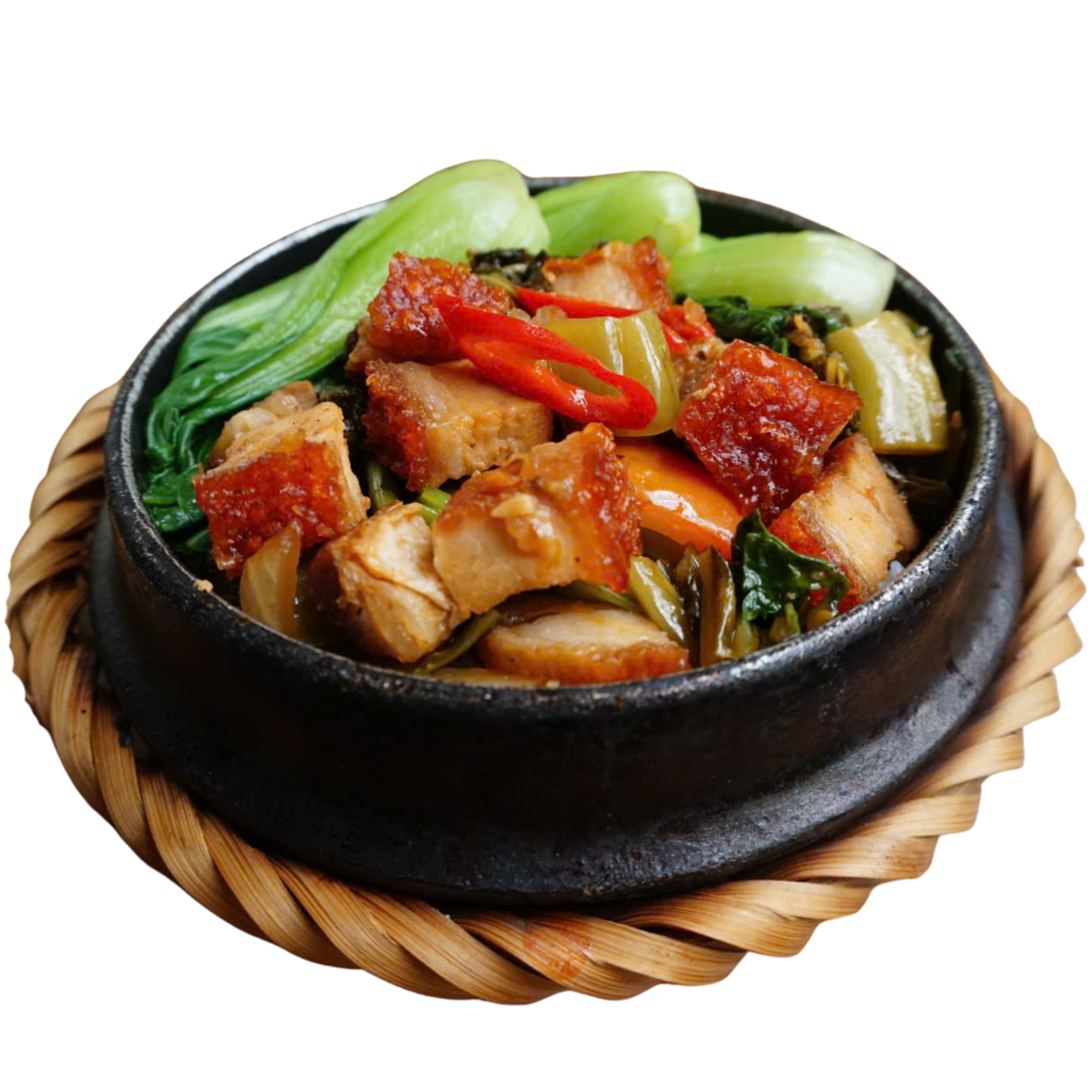 Cơm Heo Quay Xào Cải Chua
